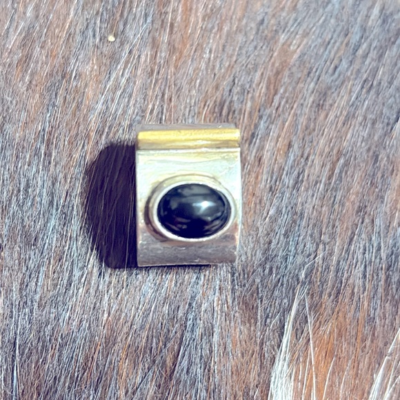 Silpada Sterling Silver & Black Onyx Ring size 6 3/4 to 7 - Picture 2 of 4